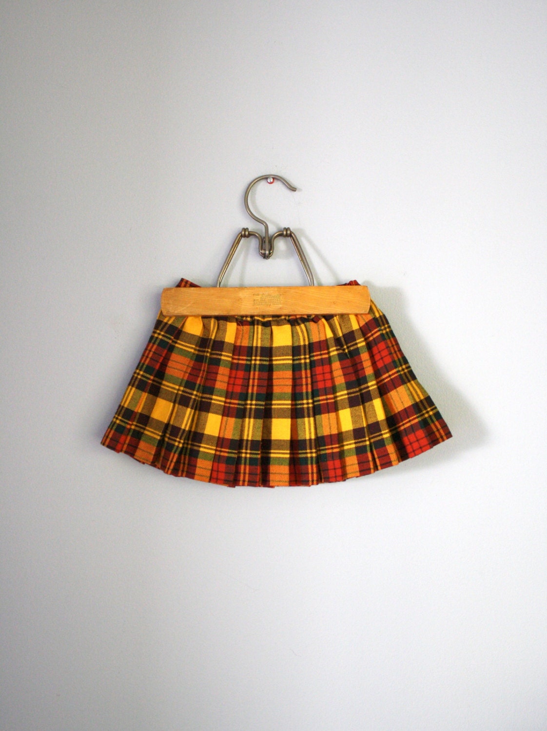 Reseved 80s Harvest Plaid Girls Skirt Sz 12 months