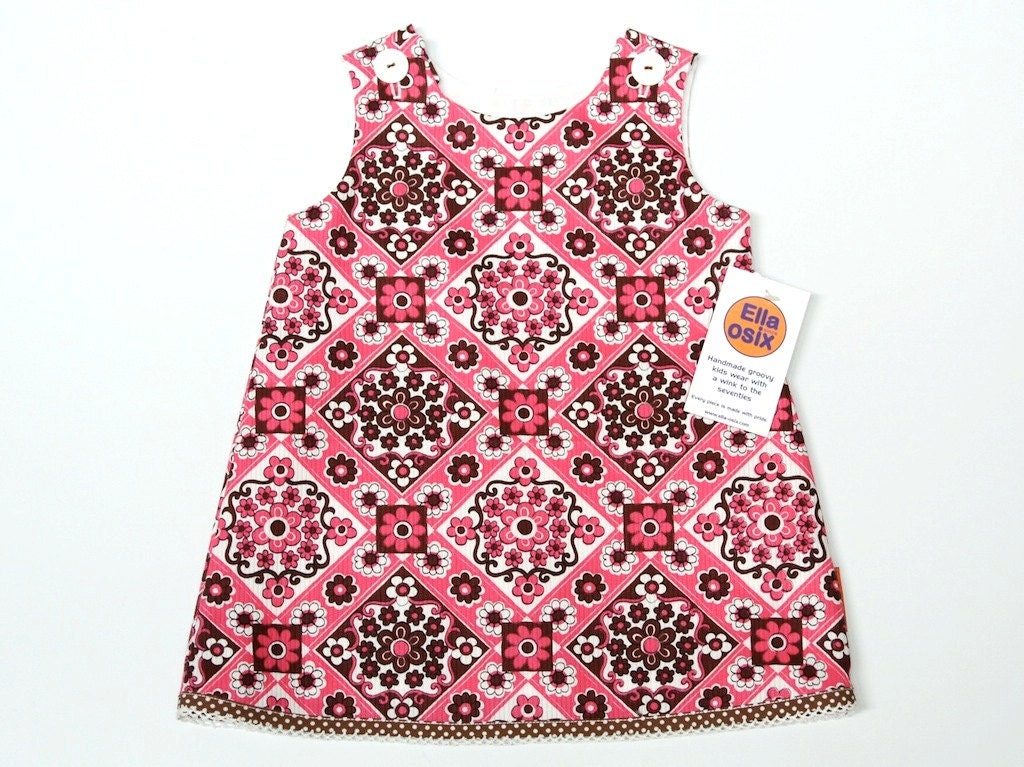 A-line dress "Gina" - 6/12m - made with love from vintage fabrics.