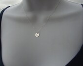 ON SALE Personalized Tiny Initial Necklace Sterling Silver Sequin - Hand Stamped Tiny Drop - Bridal, Layering Necklace, Perfect Gift