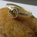 Yellow Cubic Zirconia Ring, Stacklable Ring, Sterling Silver Stacking Ring, Skinny Band, Hammered Sterling Silver Ring
