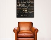 Custom Typography graphic art on canvas 24 x 36 by Stephen Fowler Wedding Anniversary Birthday Retirement gift