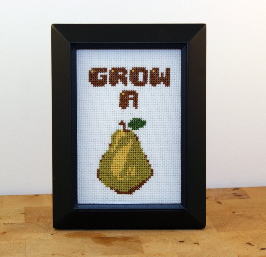 Grow a Pair - Framed Cross Stitch