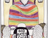 inappropriate tee God hates fags PRINT