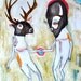 Dancing Buffalo- Original mixed media painting