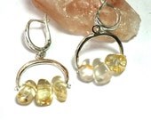Silver Citrine Earrings, Citrine Dangle Earrings , Gemstone Earrings