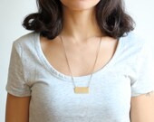 Minimalist Geometric Brass Bar Necklace