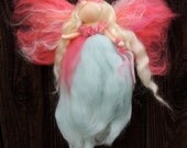 Waldorf Inspired Blue Skies Blessing Fairy by Rebecca Varon Nushkie Design -  Needle felted wool fairy angel
