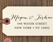 CUSTOM ADDRESS STAMP - Eco Friendly & self inking return address stamp, personalized, Etsy Shop Labels, rsvp address stamp "Calligraphy 73"