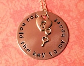 Handstamped Key to My Heart Necklace