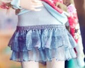 Blue Sparkles Skirt MSD bjd size Unoa MNF