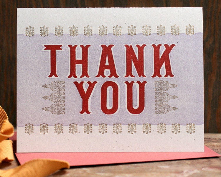 Indian Inspired Thank You letterpress card