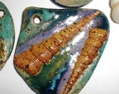 Atlantic Auger Shell Stoneware Pendant