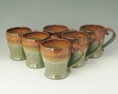 Pottery Coffee Mug, Handmade Beer Mug, Fabulous 16 Ounce Mug in 6 Styles, Honey Sage, Made to Order
