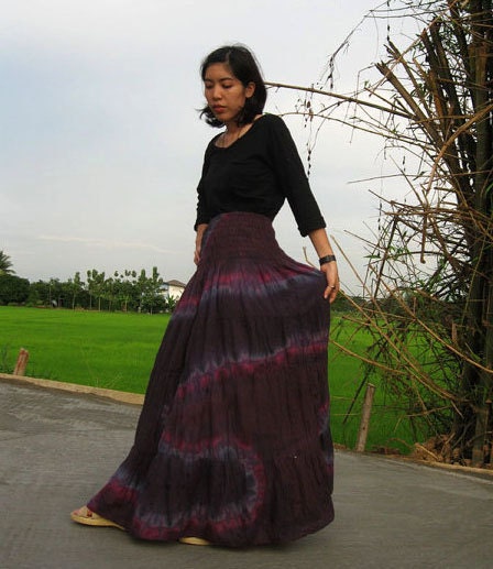 Tie dye cotton  skirt or maxi dress S-XL (A01)