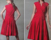 Donna Karen Design Dress mock front wrap Vogue V1199 Sewing Pattern Sizes 14 16 18 20,  Uncut