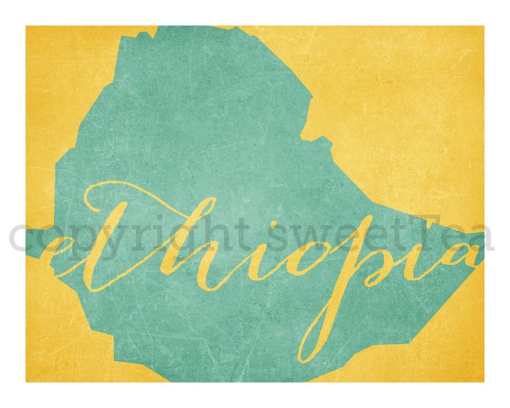 ethiopia. an art print on metallic paper.