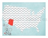 arizona. an art print on metallic paper.