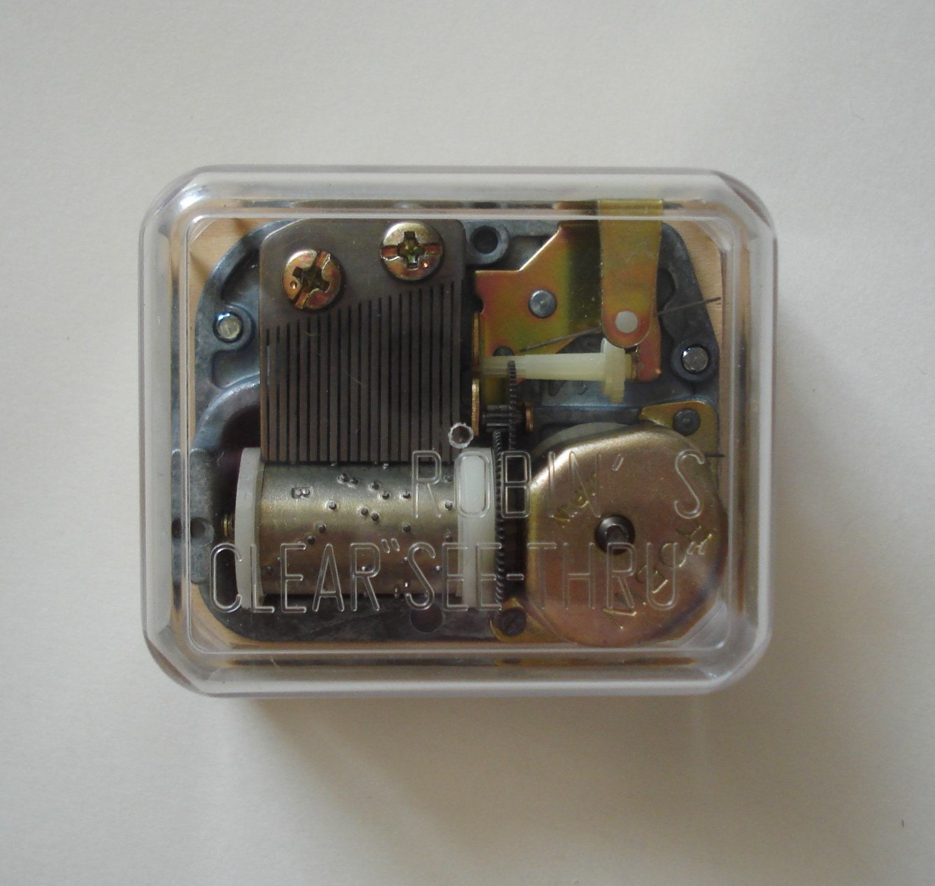 Robin Robin's Clear See-Thru Wind Up Music Box - Fascination - Made in Japan for crafting