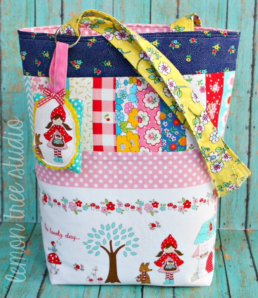 Little Red -- Patchwork Tote Bag