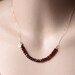 Initial Heart and Red Garnet Gold Charm Necklace - Faceted Genuine Red Garnet Valentine Necklace with Personalized Love Charm