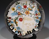 President John F. Kennedy dinner plate with black glaze on rim -- Slight Flaw