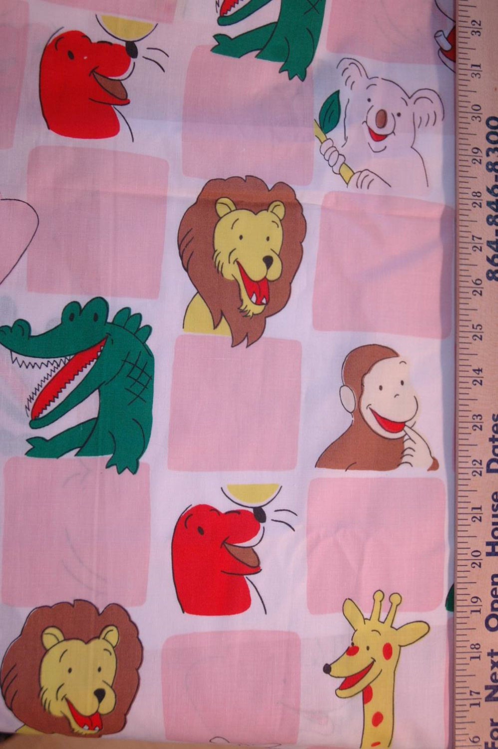 Curious George the MONKEY Fabric one-half yard x 60 inches wide