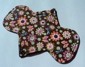 Cloth Menstrual Pad - 8" Bamboo / Hemp - Regular Absorbency - Lily Pond