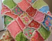 Baby Rag Quilt Crib Size Modern Shabby Chic Gypsy Girl