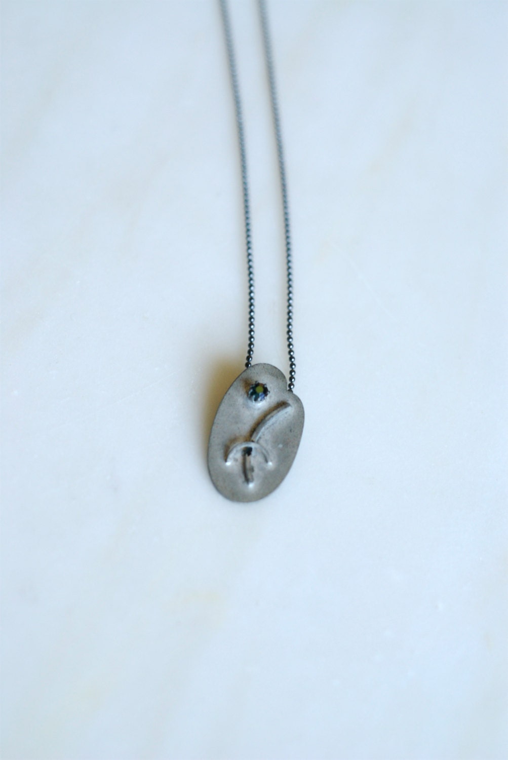 vintage silver necklace on a 10 inch chain