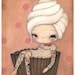 Cupcake Print Tattoo Girl Pink Cake Cherry Wall Art ---Tattood Cupcake Girl 5 x 7