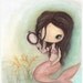 Mermaid Print Pretty Girl Wall Art--- Mermaid In The Mirror