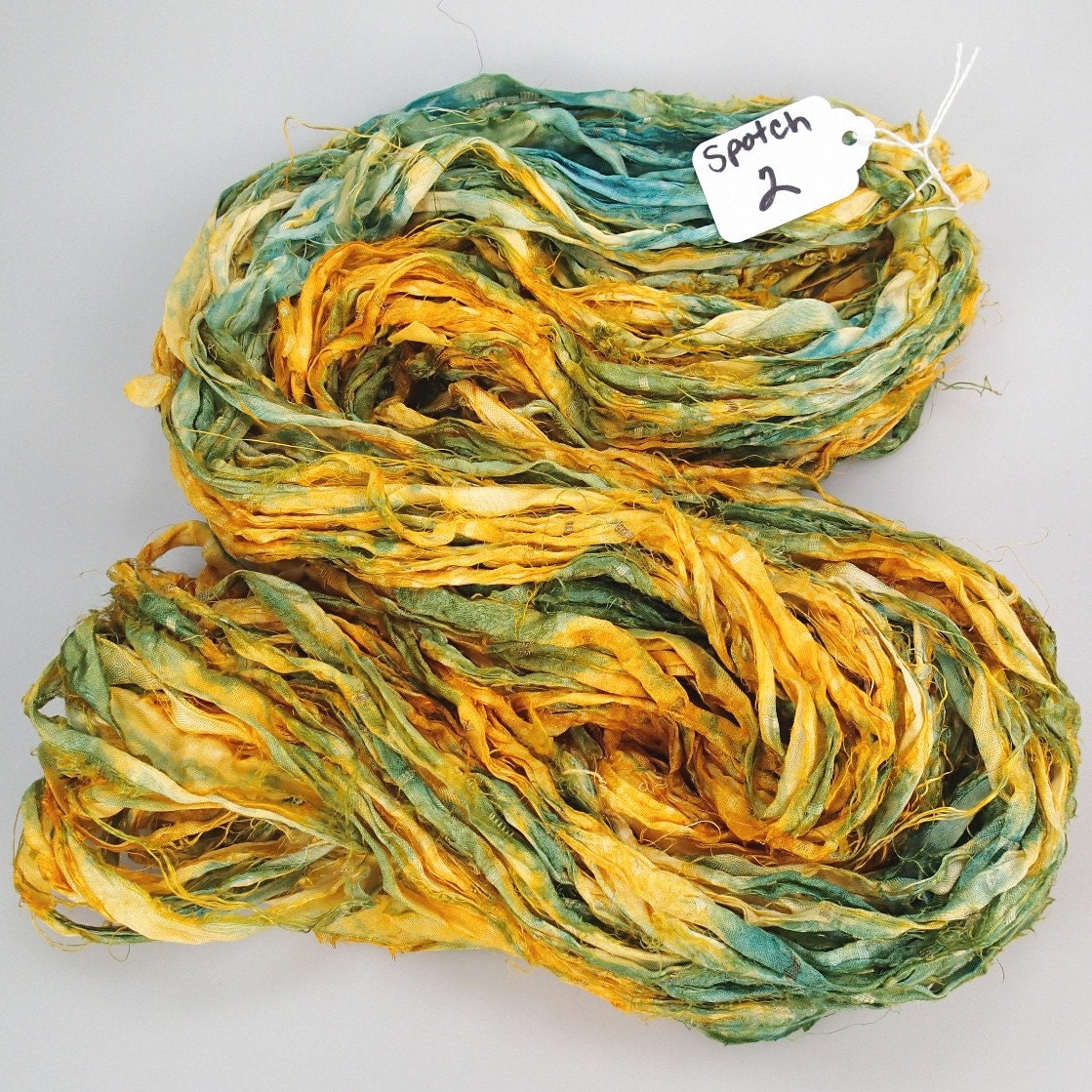Recycled Silk Sari Ribbon Called Aztec Spotch
