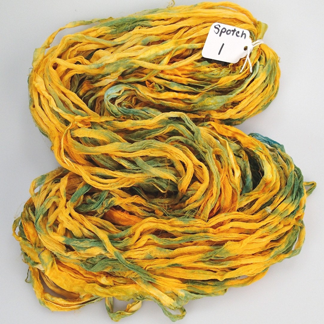 Recycled Silk Sari Ribbon Called Aztec Spotch