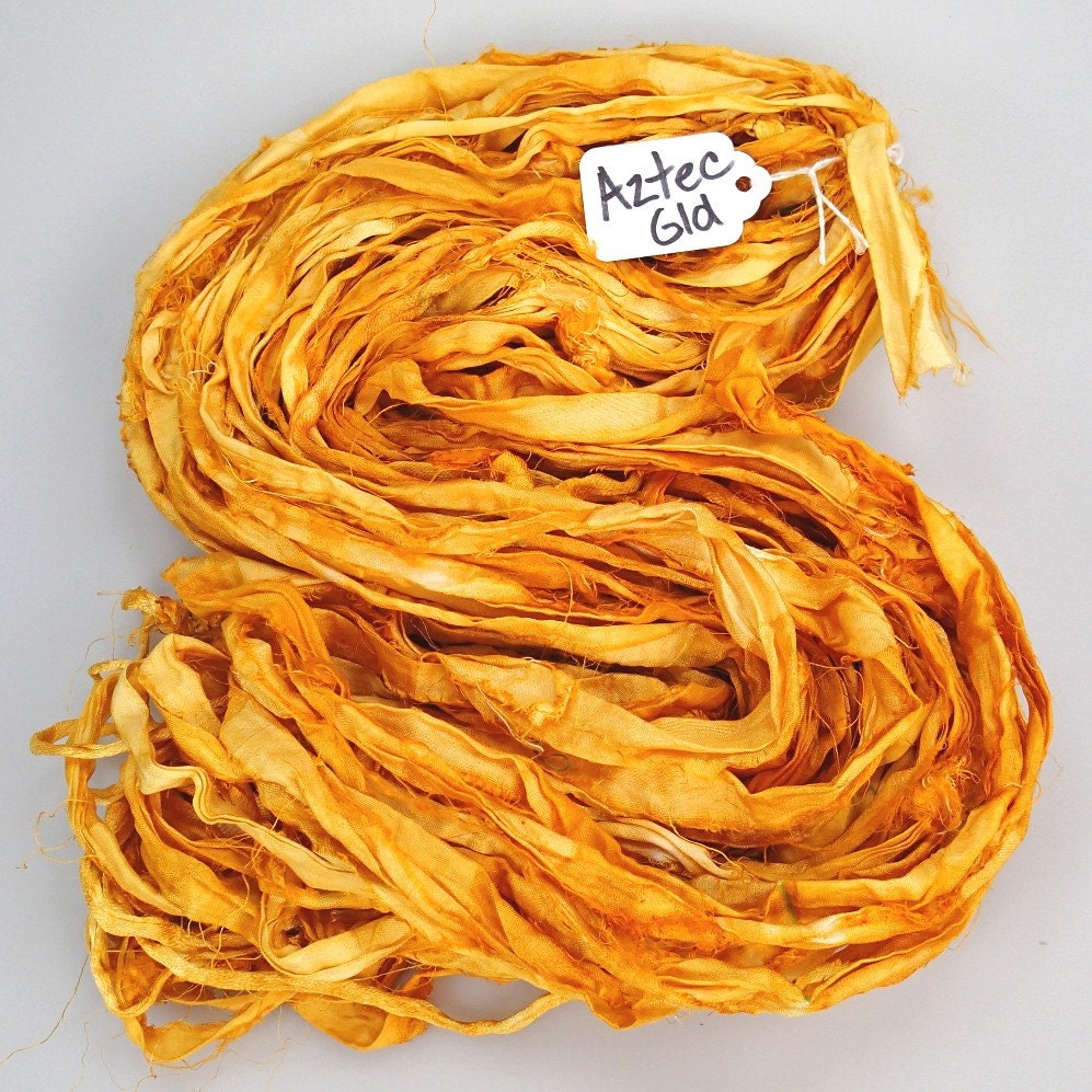 Recycled Silk Sari Ribbon Called Aztec Gold