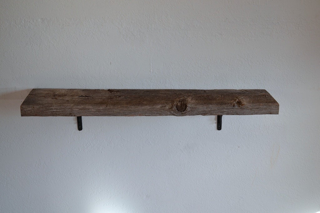 Rustic reclaimed wood wall shelf 36 x 8 x 7 nice and deep