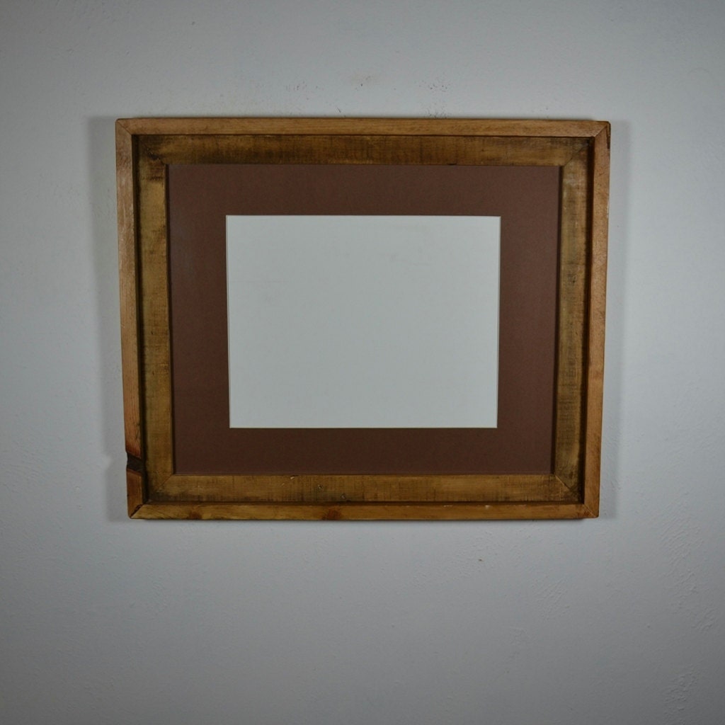 16x20  frame rustic reclaimed wood complete with 11x14 mat