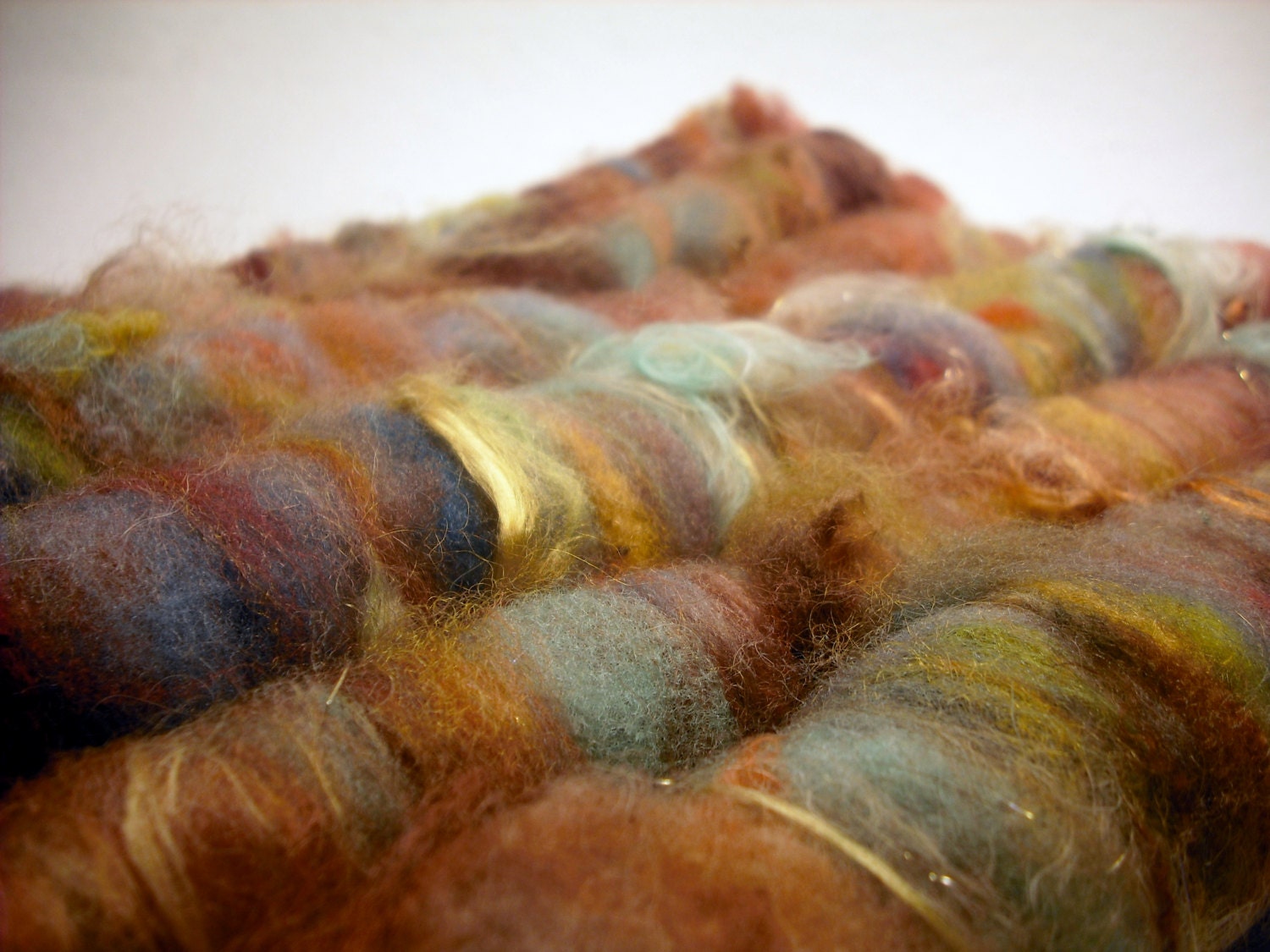 Wool Fiber Art Rolag Set nO. 7 for spinning, felting