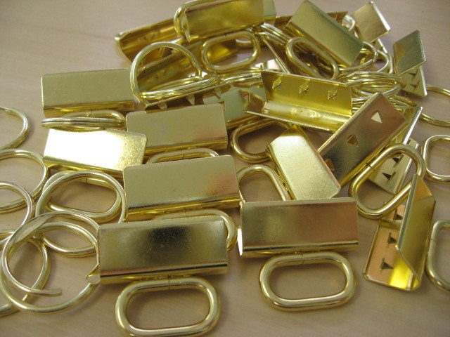 Key Fob Hardware BRASS OvalTop sets NEW  25 SETS