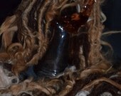 Handspun suri alpaca art yarn Wild and Crazy Woolly Mammoth yarn