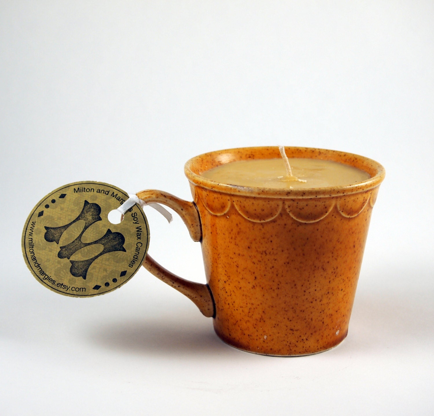 Wild Mountain Honey Soy Wax Candle in a Reused Vintage Mug