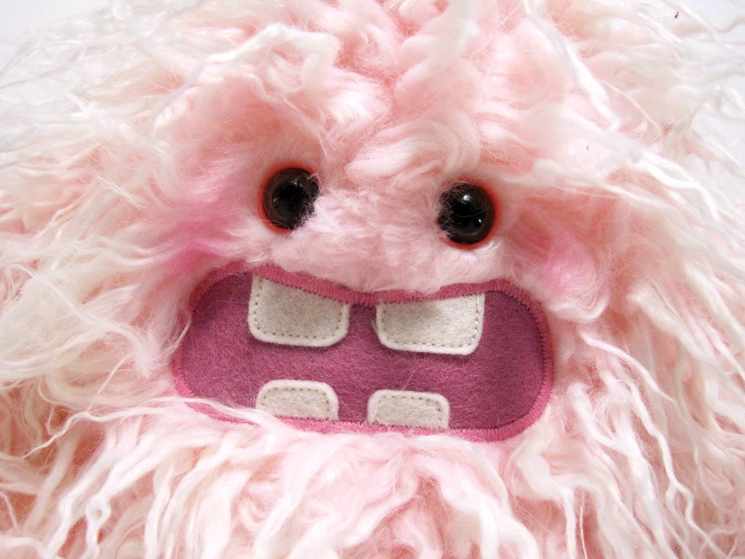 Pretty Pink Plush Monster ....A Yeti Toy