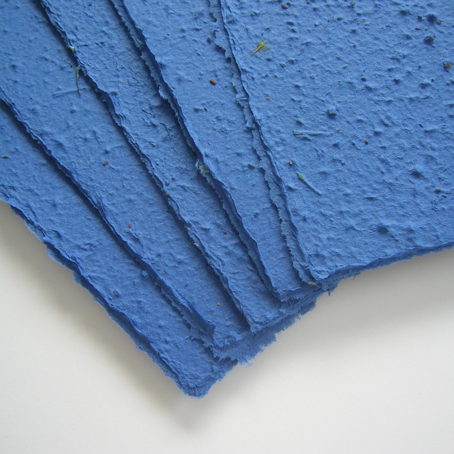 Cobalt blue sheets of plantable paper - Seeded stationery made with handmade paper & wildflower seeds - DIY wedding invitation, recycled