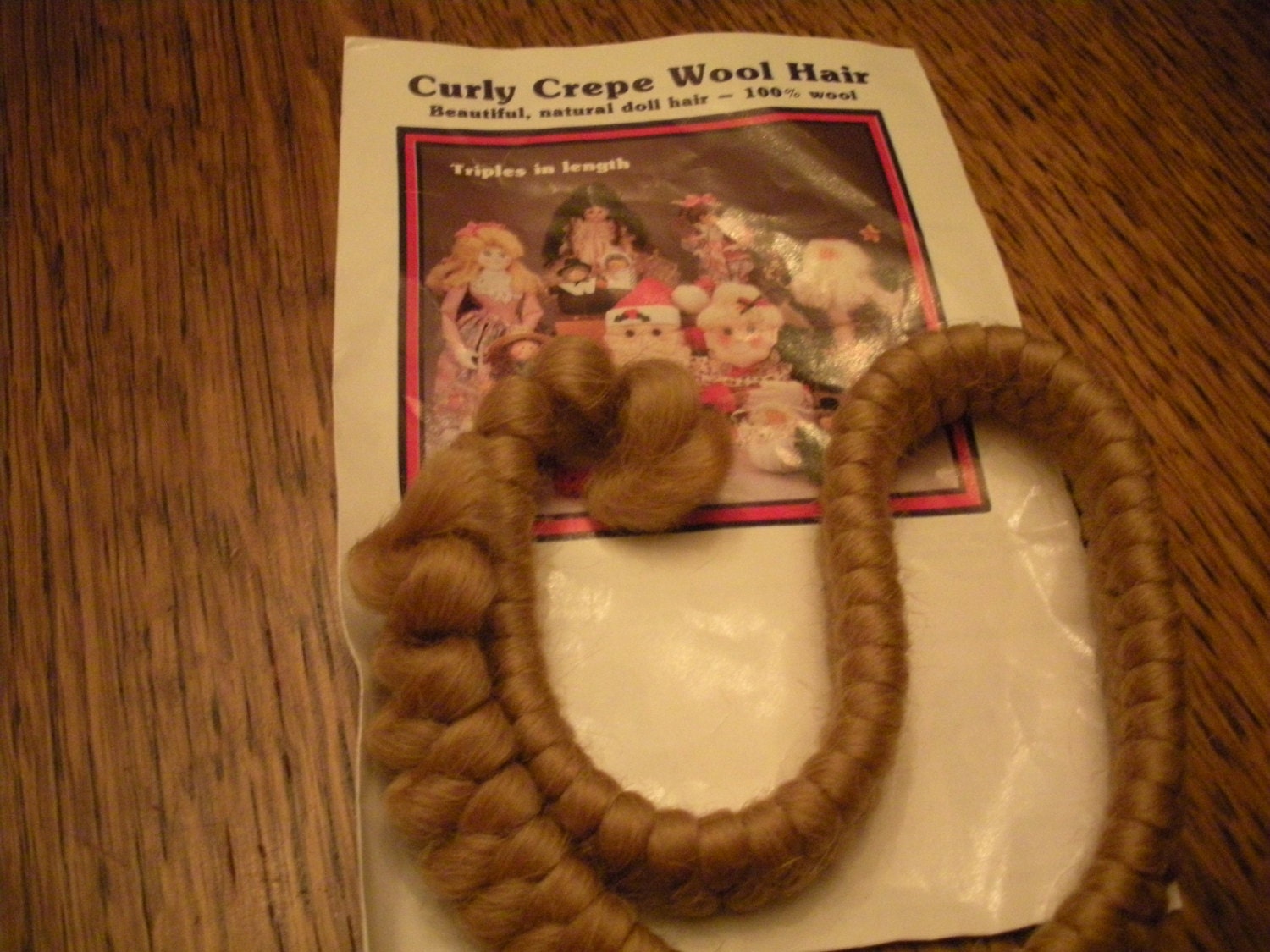 Dark Blond Curly Crepe Wool Doll Hair