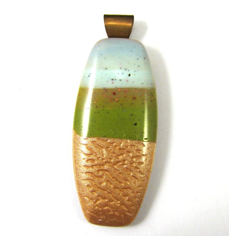 Green Savannah Polymer Clay Pendant