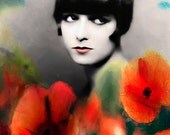 Art, Photography, Portrait, Woman Portrait,  Fine Art Print, Giclee Archival Print, Photomontage, Collage, Painted Photographs,