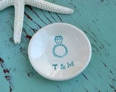 Diamond Ring Mini Ceramic Dish with Personalization