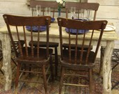 Driftwood Dining Room or Desk Table (50" x 27" x 29"H) Natural Round Legs