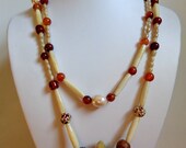 Reduced 50 percent- Vintage Beaded Necklace Design-Mother's DayGift Idea- 10% off Coupon Code - Free Shipping in the USA