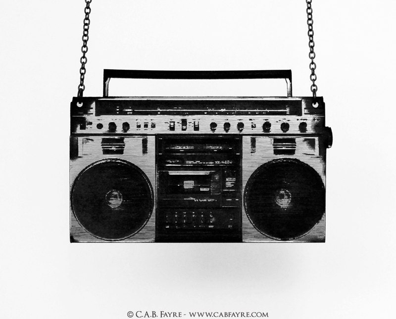 Boombox Necklace - Available in Lime Green, Hot Pink, Neon Yellow, Silver, or Gold