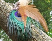 Long 6-inch Peacock Earrings